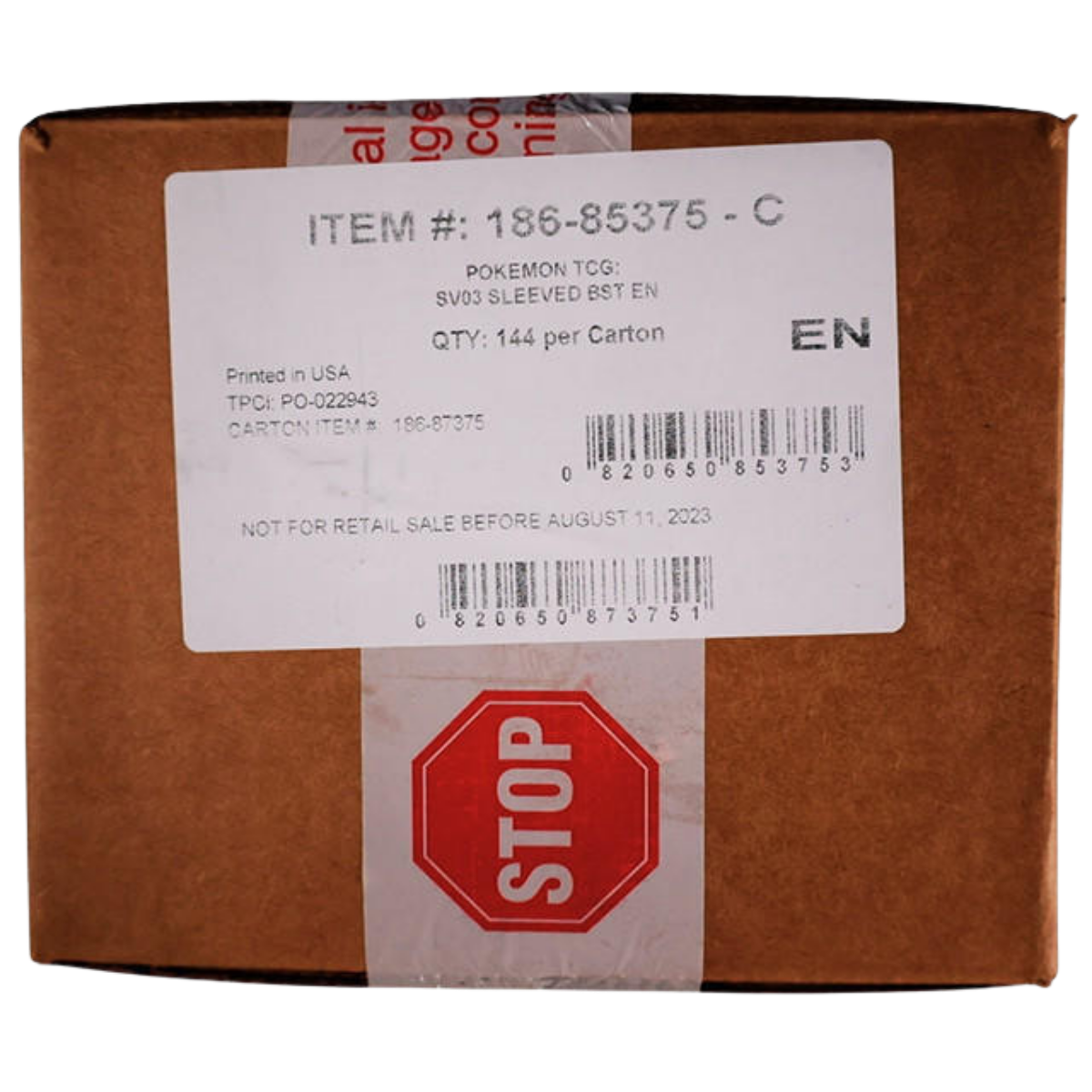 Pokemon Obsidian Flames Sleeved Booster Case 144ct