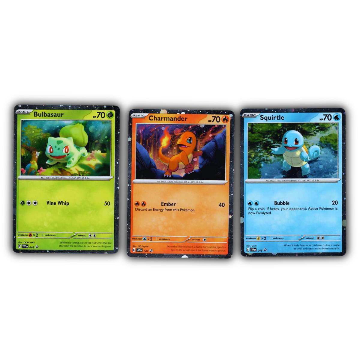 151 Charmander, Bulbasaur, Squirtle Holo-Foil Promo